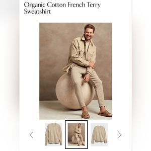 Banana Republic Organic French Terry Sweatshirt, Maverick Tan, Size Small